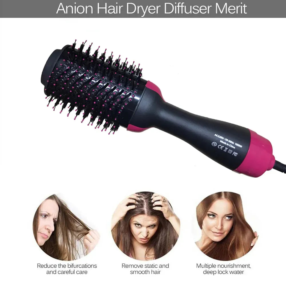 3-in-1 One Step Hot Air Brush Hair Dryer & amp ; Styler