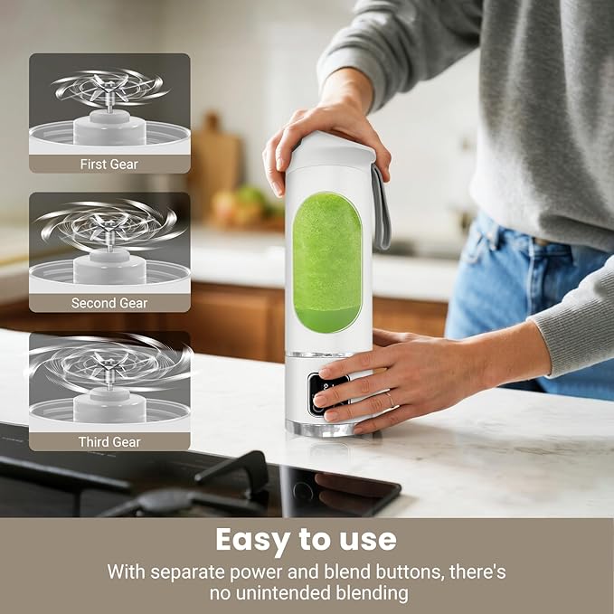 Portable Blender Personal Electric USB | 500ml Portable Juicer for Shakes and Smoothies | Small Blender for Mixing