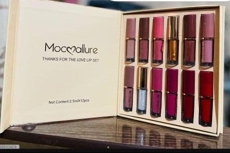 Mocallure High-Shine Lip Gloss Set – 12 Pieces