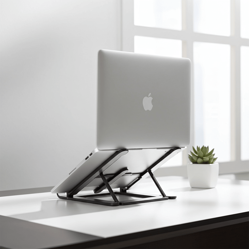 Laptop Stand | Creative Folding Storage Bracket | Adjustable Portable Durable | 24×4.5cm Folded / 24×16.5cm Opened